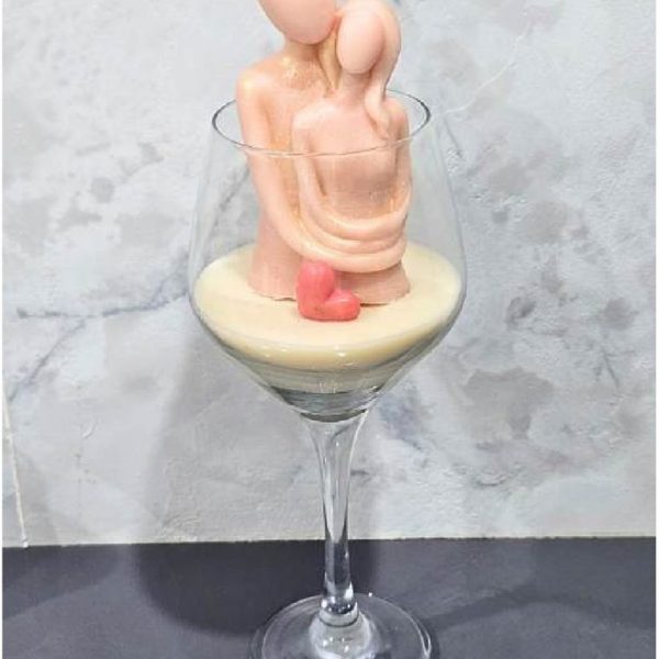 Couple Wine Glass Candle