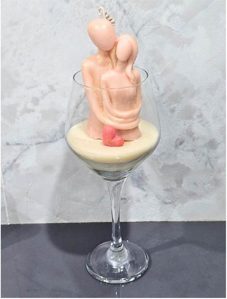 Couple Wine Glass Candle