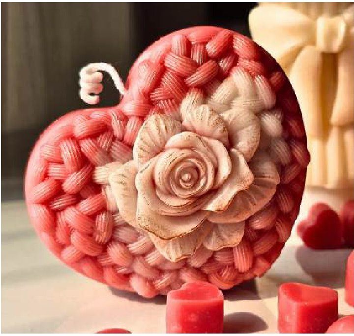 Rose Heart Candle