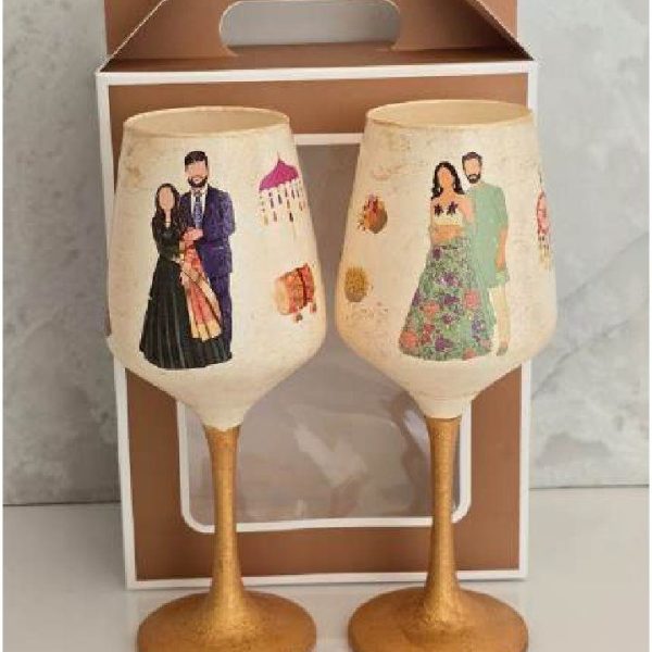 Hand-painted Wine Glasses, Wedding