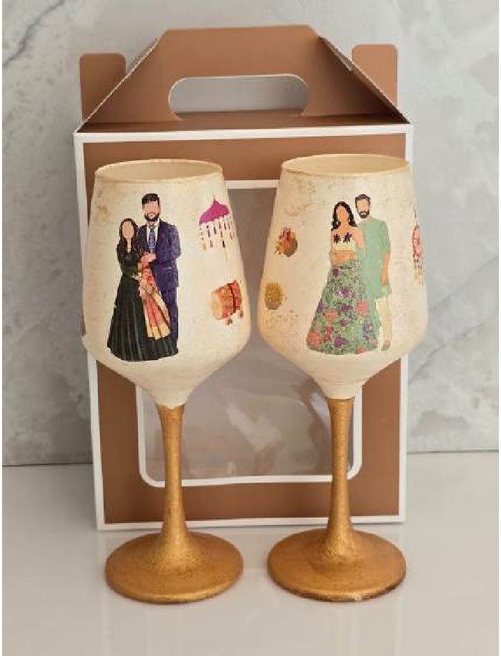 Hand-painted Wine Glasses, Wedding